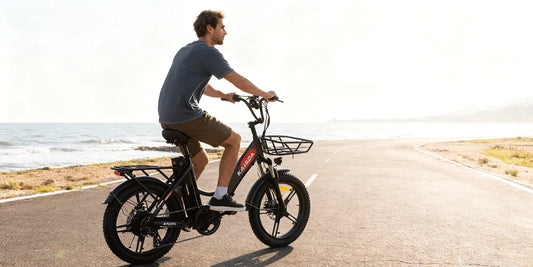 rider beginning countryside ride with Kaisda electric bike